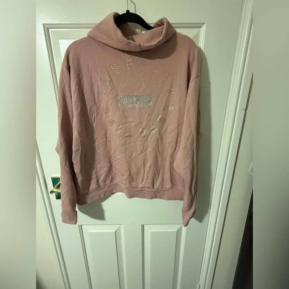 2/$35 Victoria's Secret Pink Bling Cowl Neck Pullover xl - Picture 3 of 9